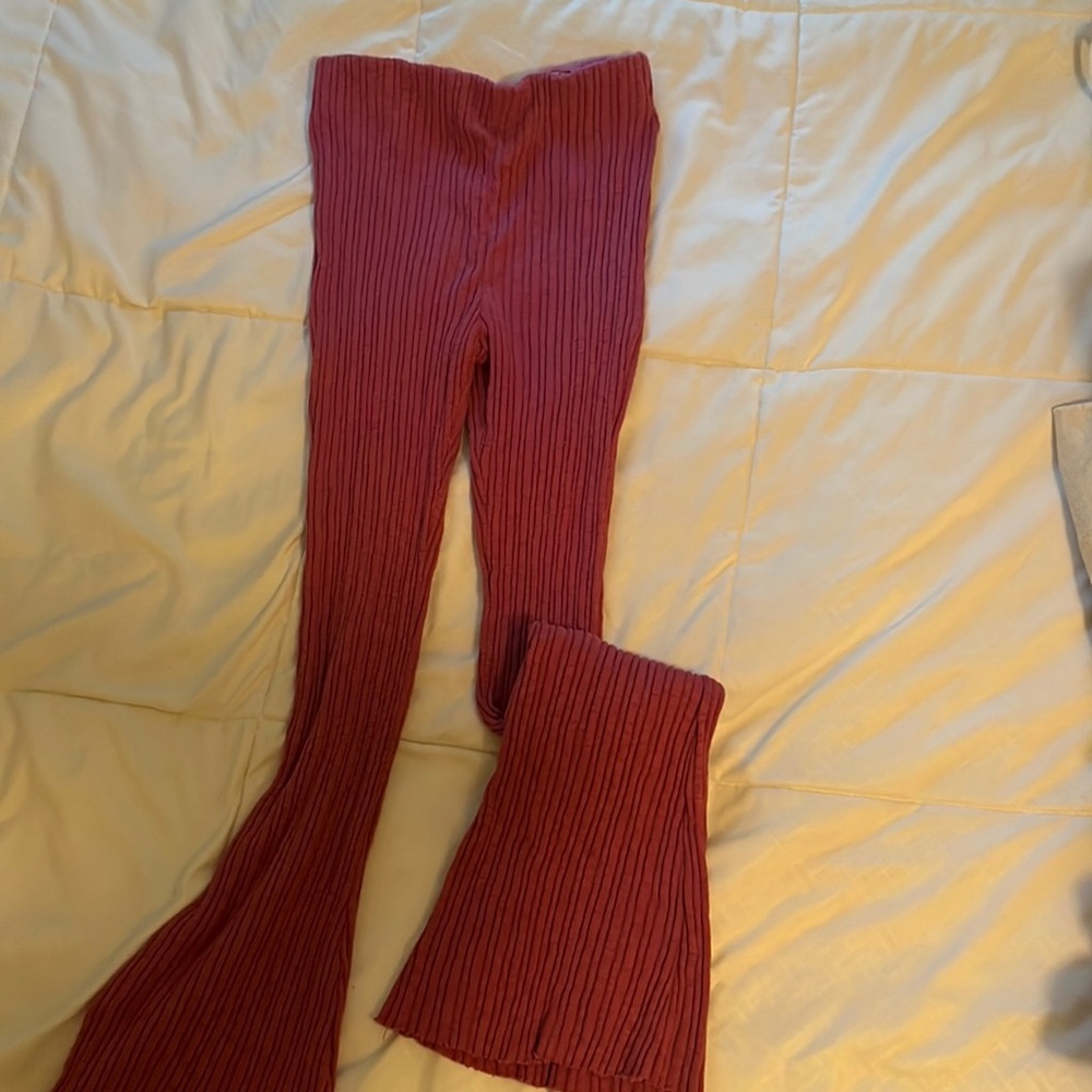 pink Urban Outfitters Flare Knit Pants